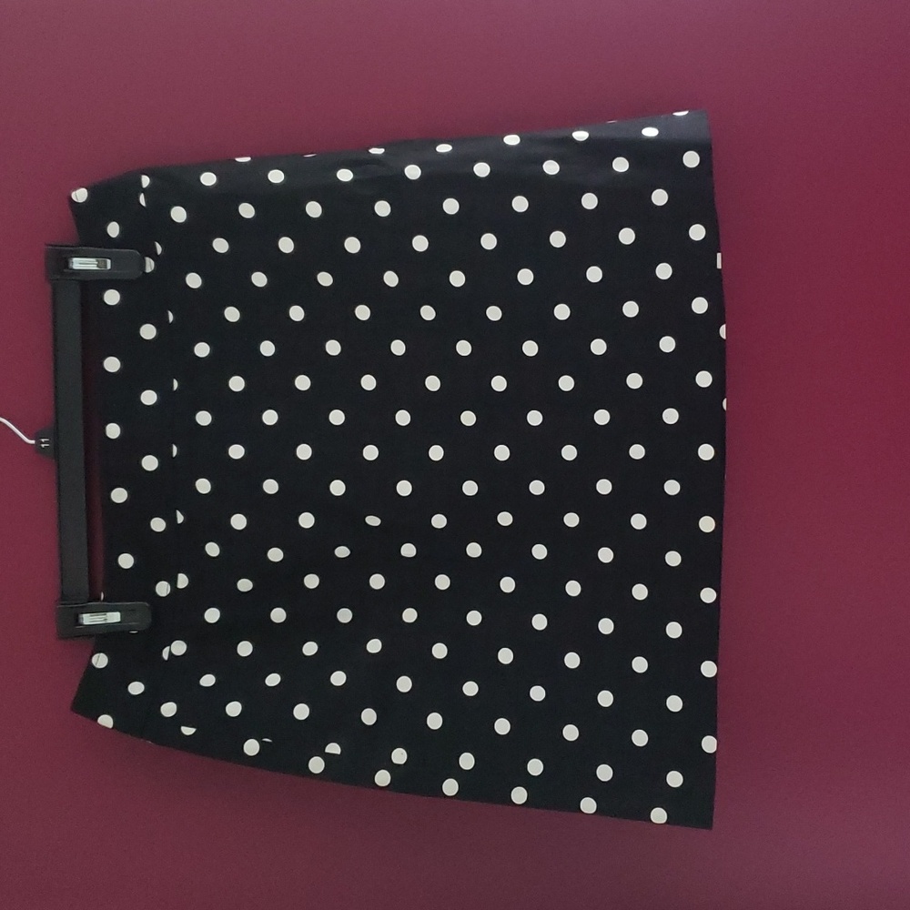Rafaella Womens Black and White Polka Dot Pencil Skirt Sz 10 Back Zip